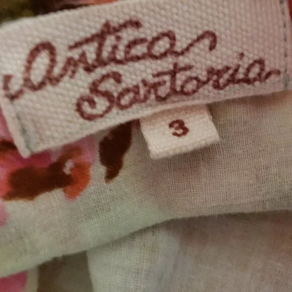 Antica Sartoria XXL 3 Top Tunic Green Pink Floral Boho Resort Beach Cottage - Picture 5 of 7